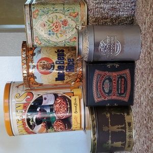Lot of 6 Vintage Tin Cans